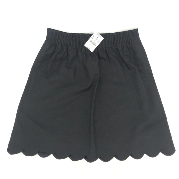 NEW J.Crew Scalloped Skirt Black - Picture 5 of 5